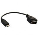 OTG Kábel Micro USB / USB čierny 13cm