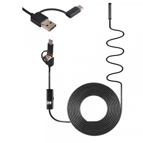 10m/8mm HD endoskop pre PC a Android USB/microUSB/USB-C Hard