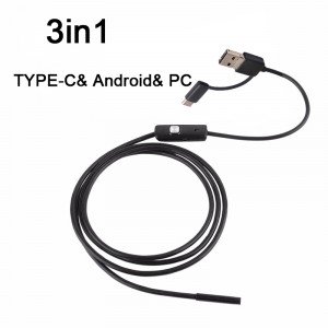 2m/7mm endoskop pre PC a Android USB/microUSB/USB-C Hard