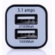 Dual-USB autonabíjačka 2,1A + 1A 12V ~ 24V