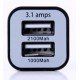 Dual-USB autonabíjačka 2,1A + 1A 12V ~ 24V