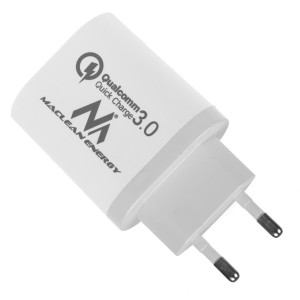 Maclean Energy nabíjačka QC 3.0 MCE479 B - biela Qualcomm Quick Charge 3,6-6V / 3A, 6-9V / 2A, 9-12V / 1,5A