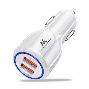 Maclean Energy nabíječka do auta QC 3.0 MCE478 B - bílá Qualcomm Quick Charge QC 3.0 - 5V / 3A, 9V / 1,8A, 12V / 1,6A