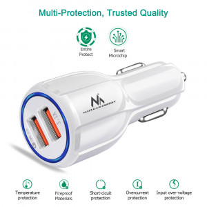 Maclean Energy nabíjačka do auta QC 3.0 MCE478 B - biela Qualcomm Quick Charge QC 3.0 - 5V / 3A, 9V / 1,8A, 12V / 1,6A
