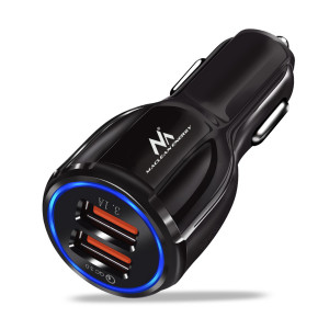 Maclean Energy nabíječka do auta QC 3.0 MCE478 B - černá Qualcomm Quick Charge QC 3.0 - 5V / 3A, 9V / 1,8A, 12V / 1,6A